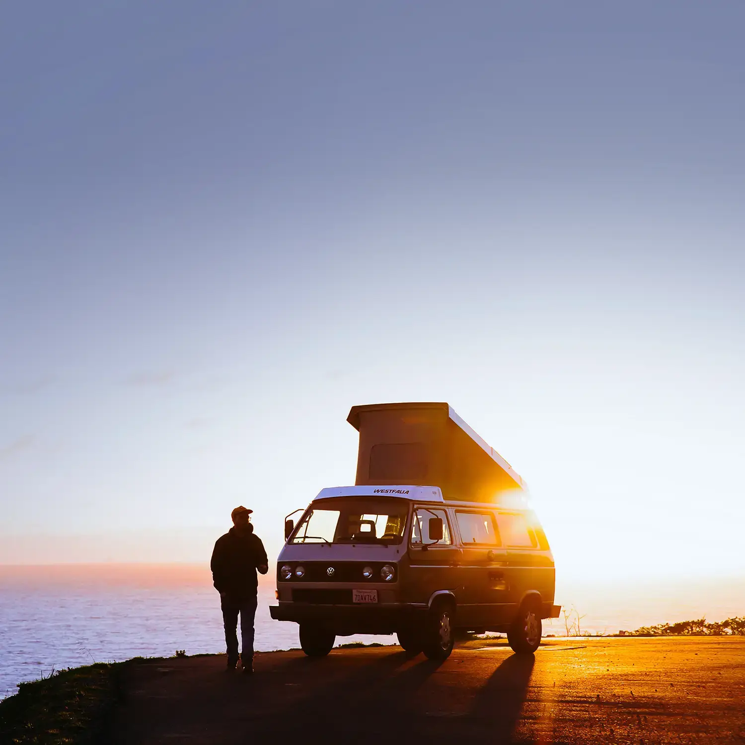 Man with camper van